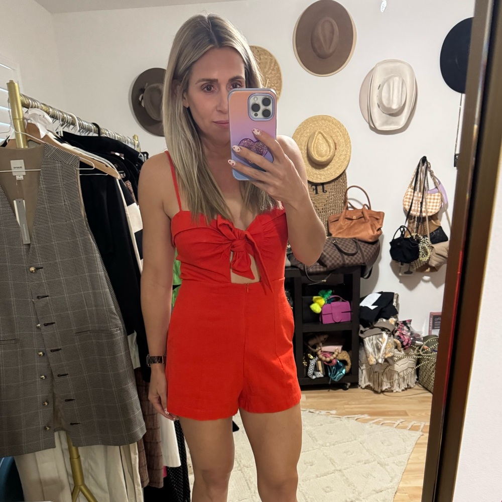 ASTR The Label red tie romper